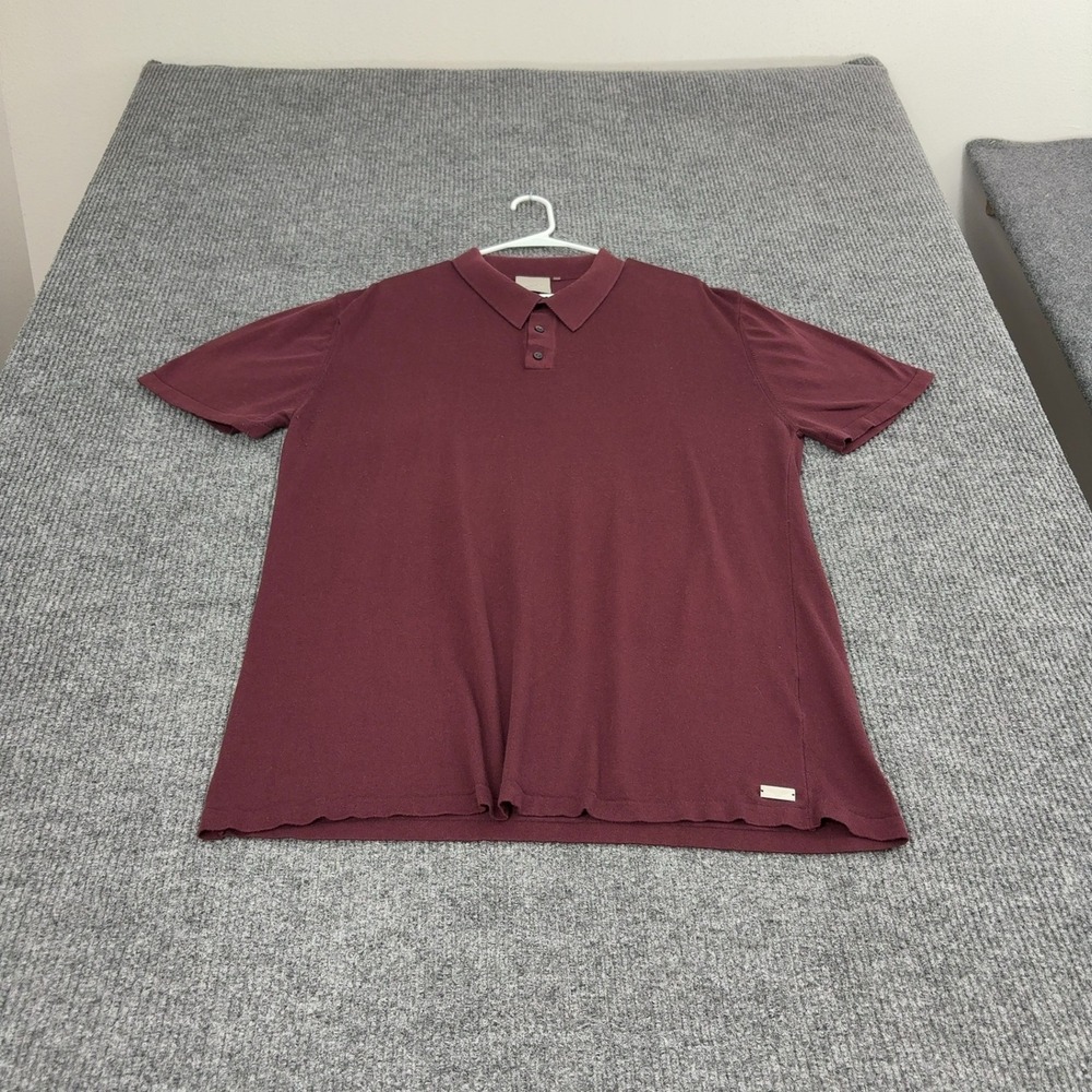 Bentley Polo Shirt Mens XL Burgundy Cotton Short Sleeve Luxury Casual Classic
